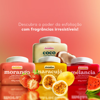 Esfoliante Corporal Sugar Body Scrub Sensation 400g - Morango Melancia Coco e Maracujá em Oferta na Shopee