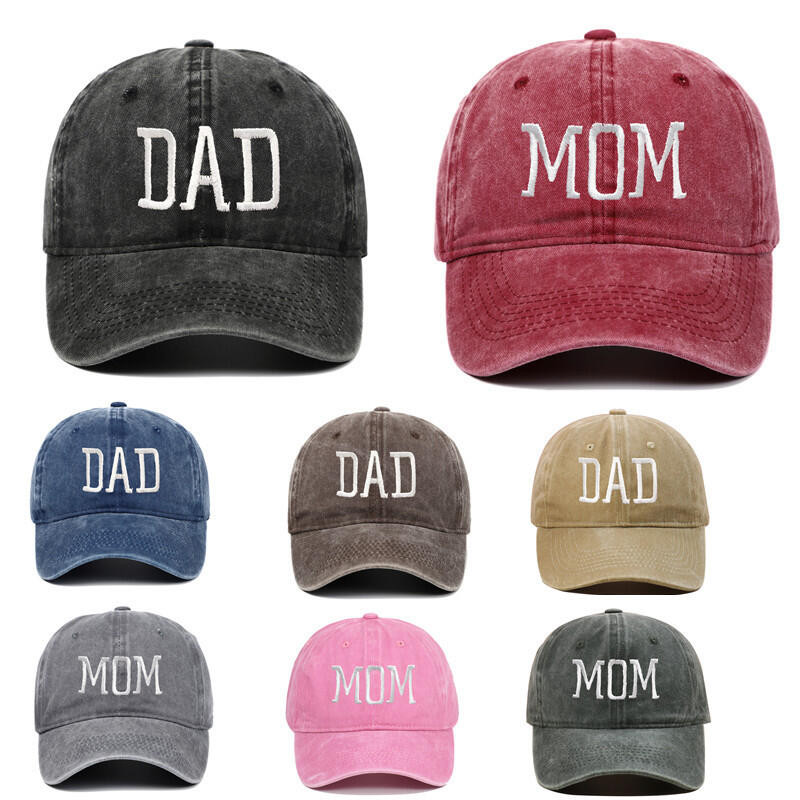 DAD MOM Bordado Bonés De Beisebol Vintage Hiphop Chapéus Protetores Solares Ajustáveis em Oferta na Shopee