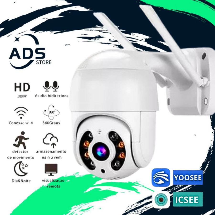Câmera Externa Ip a Prova D'água com Infravermelho Alarme Wifi Hd Sensor De Movimento Bivolt 110/220 em Oferta na Shopee