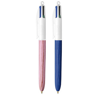 Caneta esferográfica 1.0 retrátil Wood Style 4 cores Bic em Oferta na Shopee