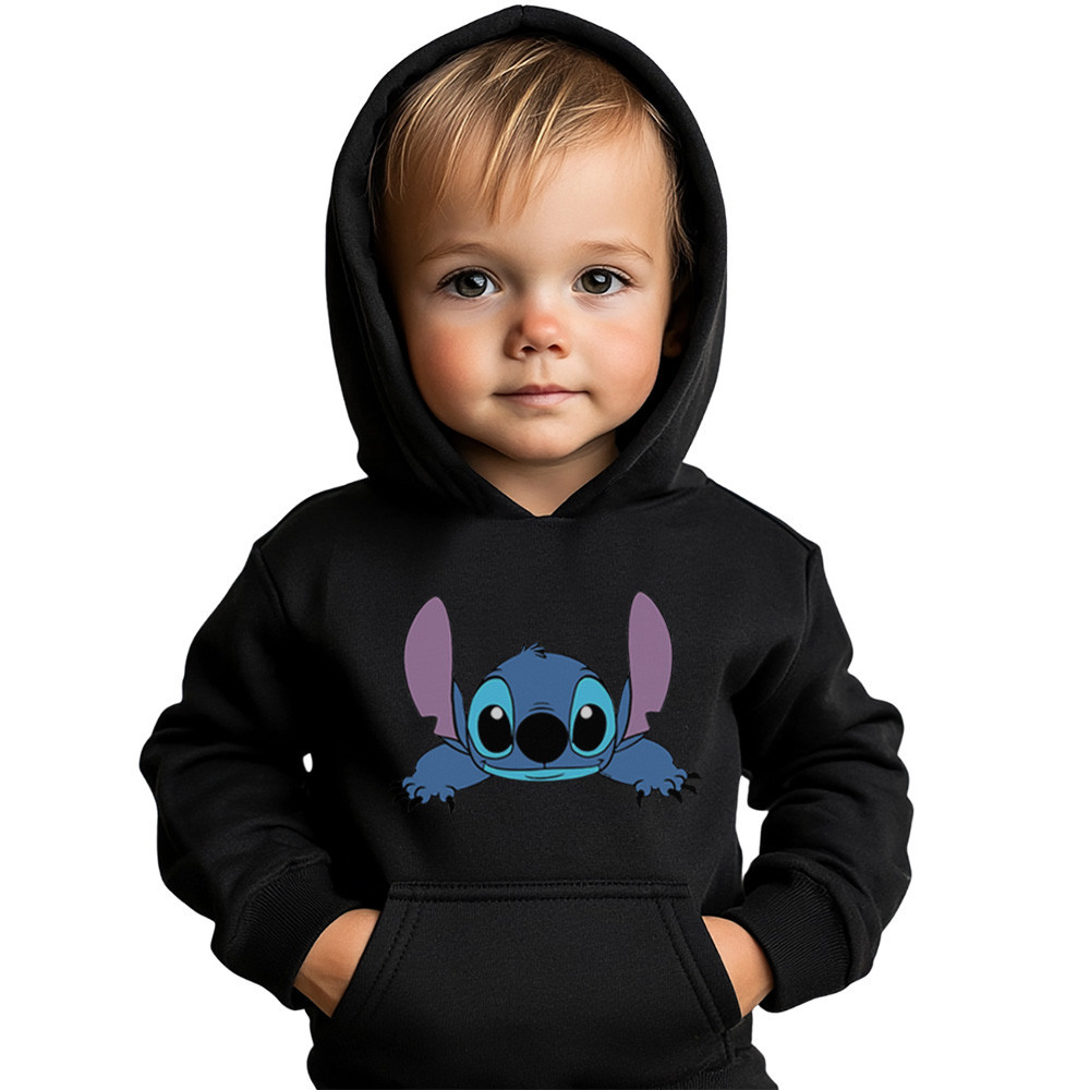 Moletom Infantil Filme Lilo Stitch Casaco Blusa de frio Bolso Canguru Com Capuz Felpado