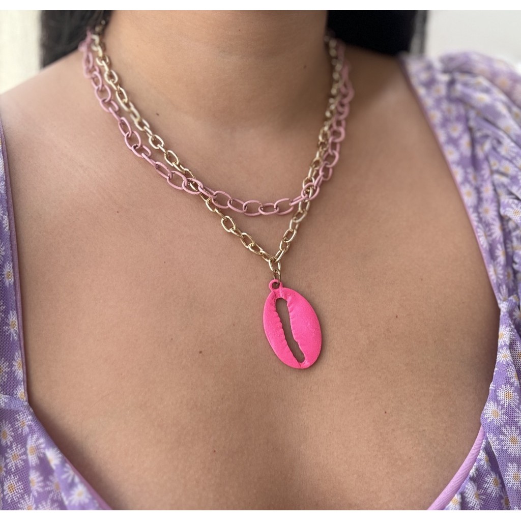 kit colar buzios concha folheado a ouro 18k acessórios femininos de praia coloridos colar duplo tendência verão cordão
