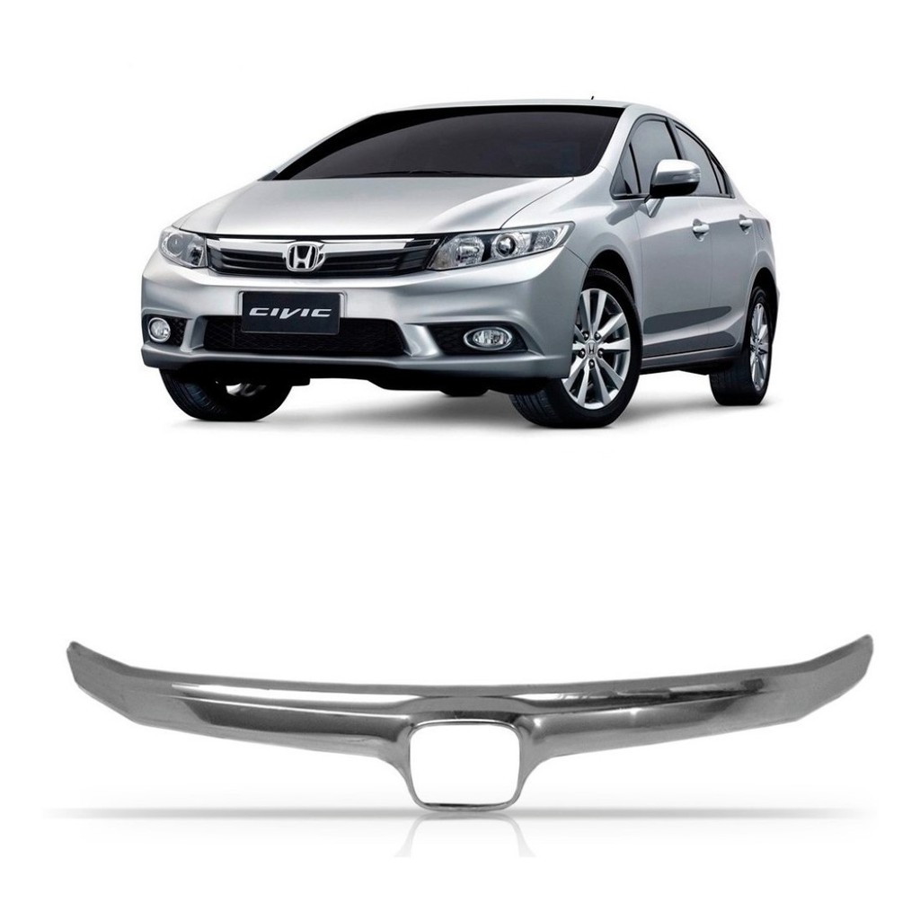 GRADE NEW CIVIC  BIGODINHO CROM 2012 2013 2014 2015 em Oferta na Shopee