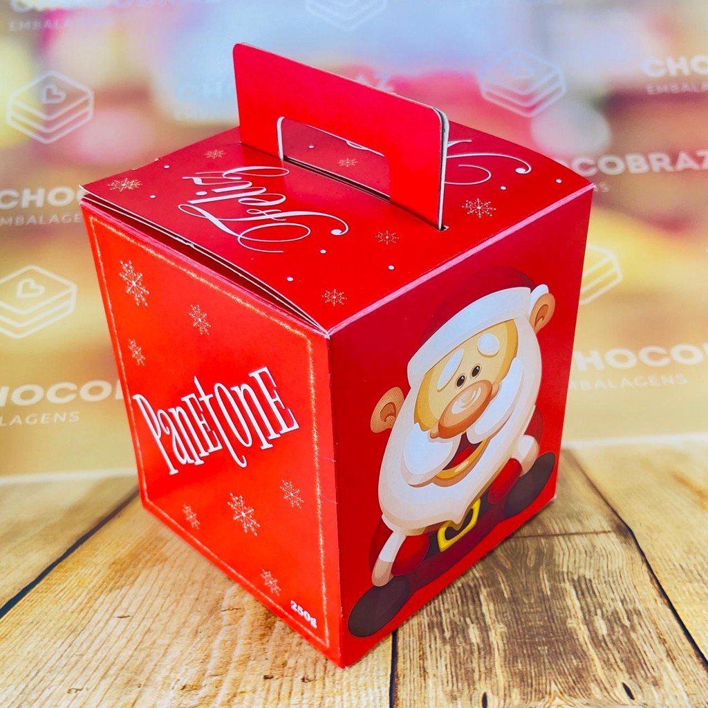 50 CAIXA  PANETONE 250G  VERMELHO OUTLET NATAL 7186 - Stationery