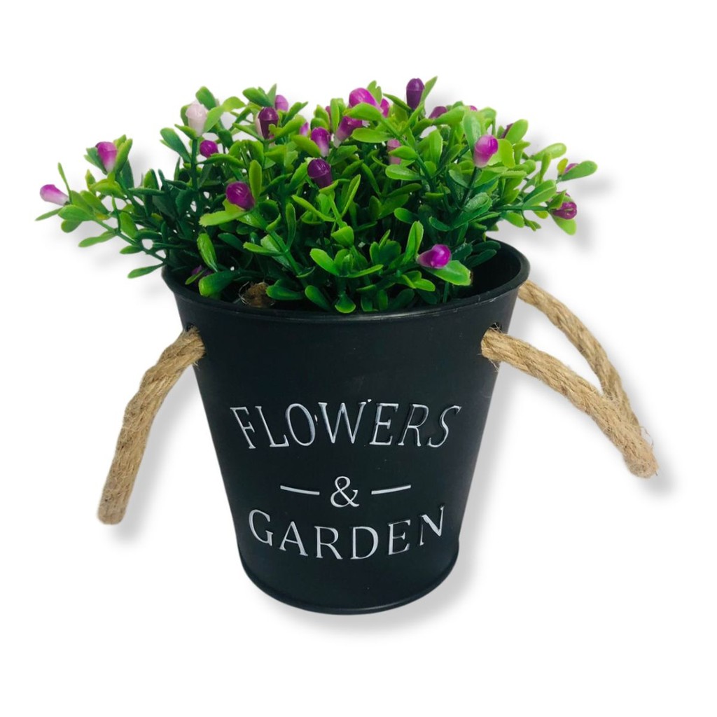 Decoração Vaso Cachepô Flowers Garden e Arranjo Flores