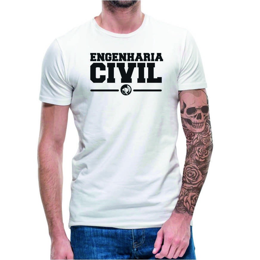 Camiseta Engenharia Civil Camisa 100% Algodão Engenheiro Curso Profissão Faculdade Universidade Gael Shop