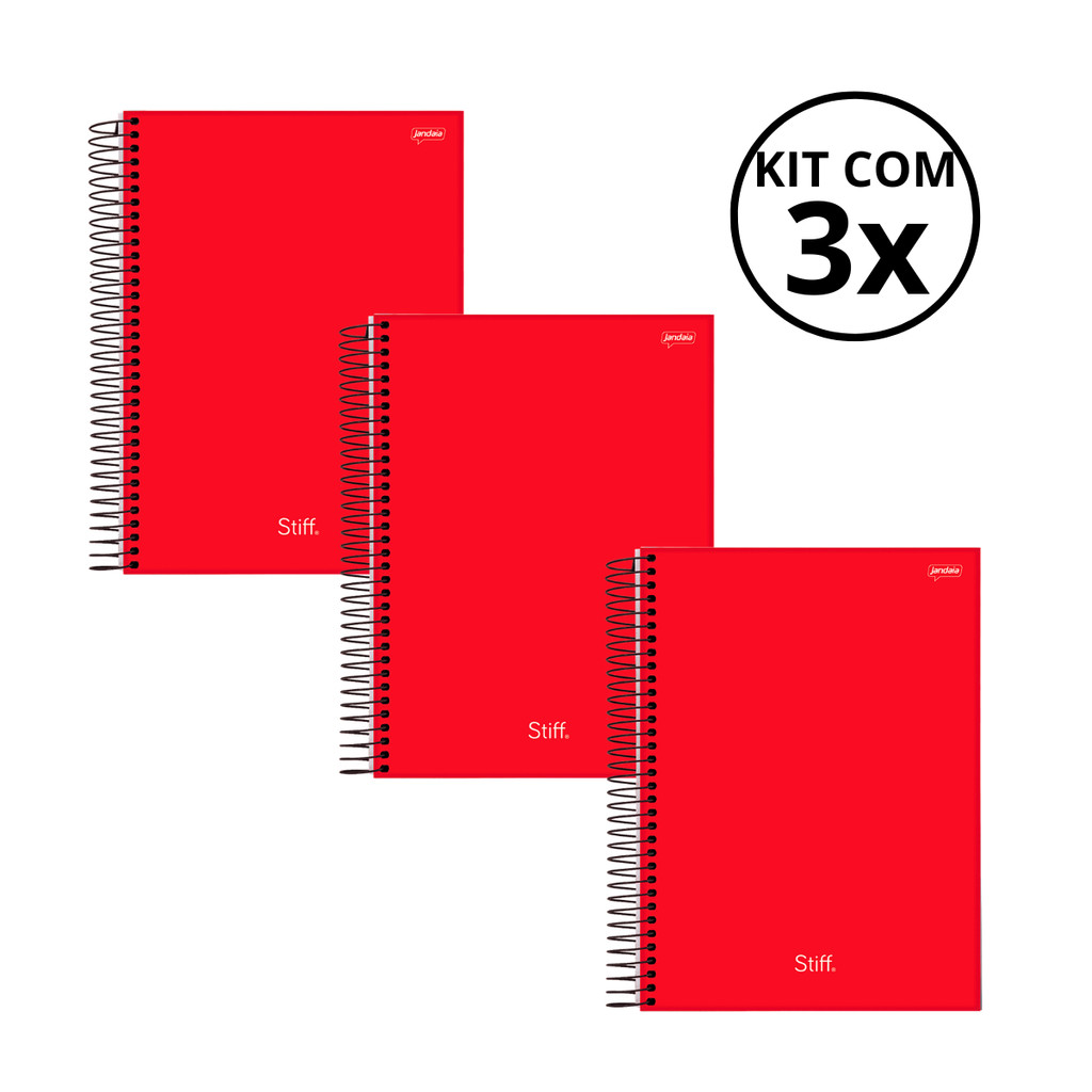 Kit Com 03 Caderno 20 Matérias Unissex Várias Estampas Stiff - SÃO DOMINGOS KIT 04