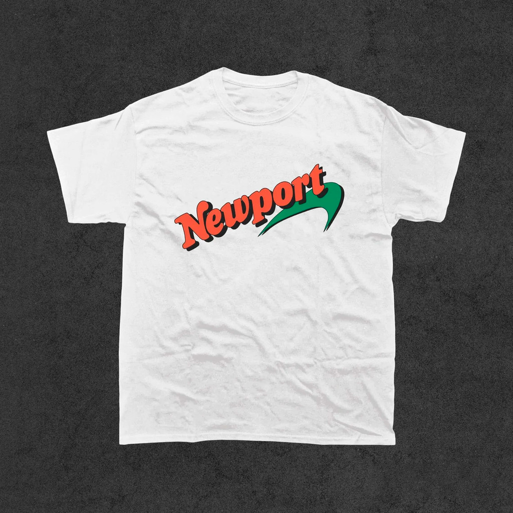 Camiseta Tendencia Vintage Newport Cigarettes 90's, Casual Leve Algodão Tabaco Nomura
