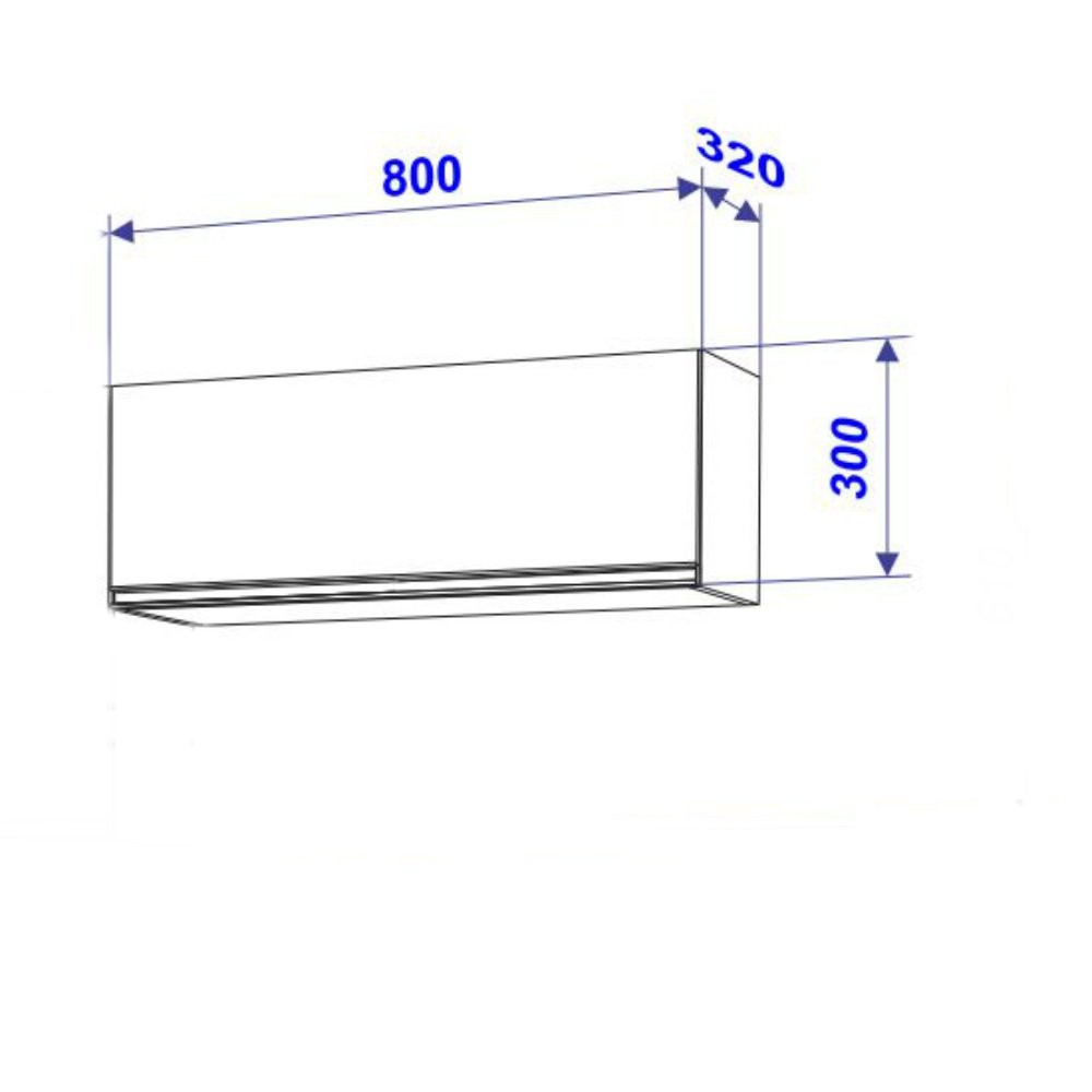 Detalhes do Armário Aéreo de Cozinha 1 Porta Basculante 80cm Star Indekes