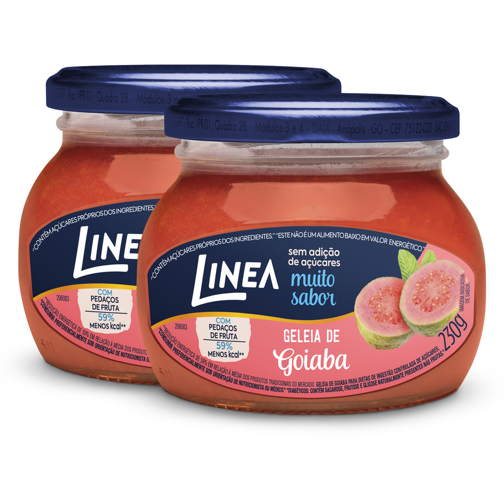 Kit 2 Geleias Linea Sabor Goiaba de 230g em Oferta na Shopee