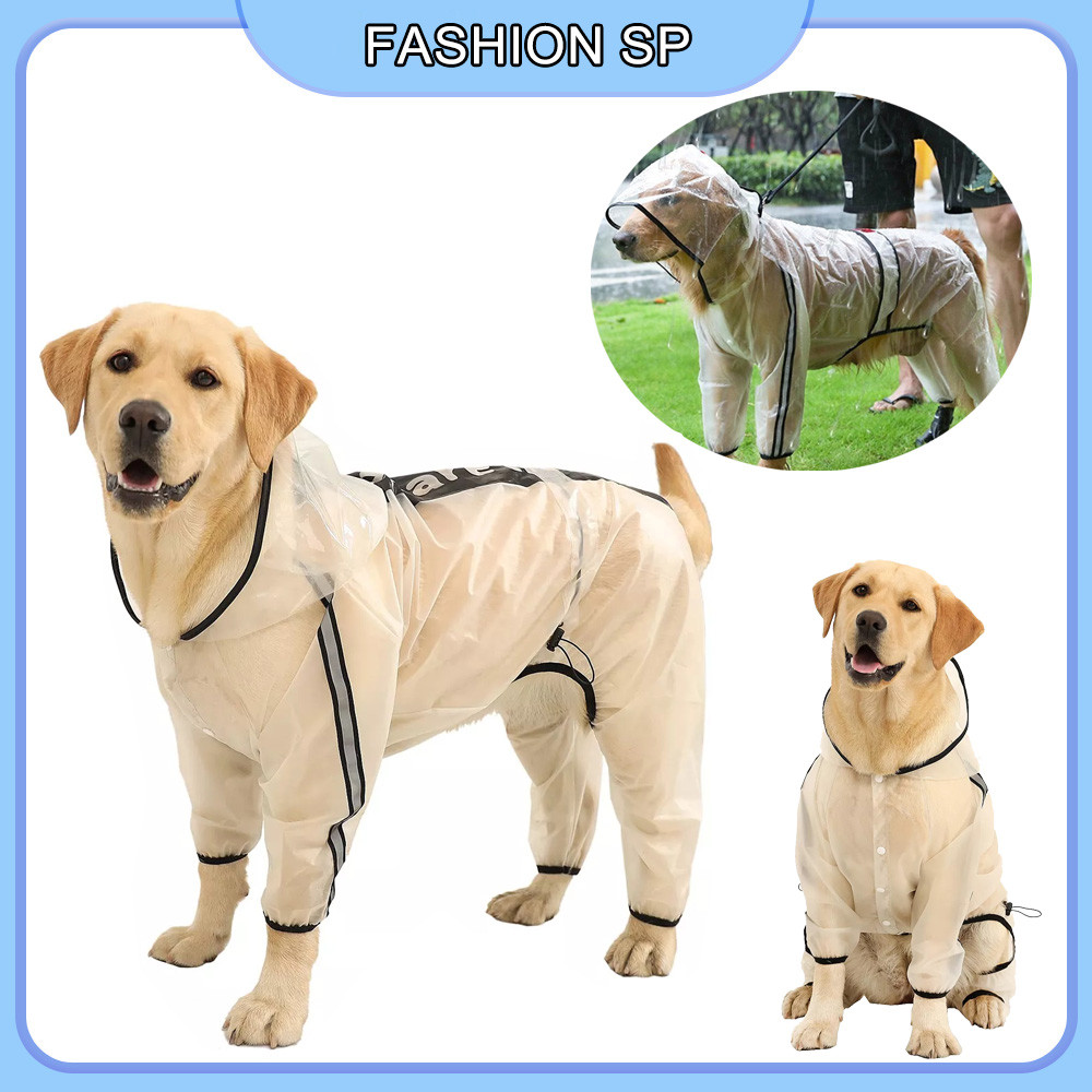 Capa De Chuva Transparente Impermeável Para Cachorros