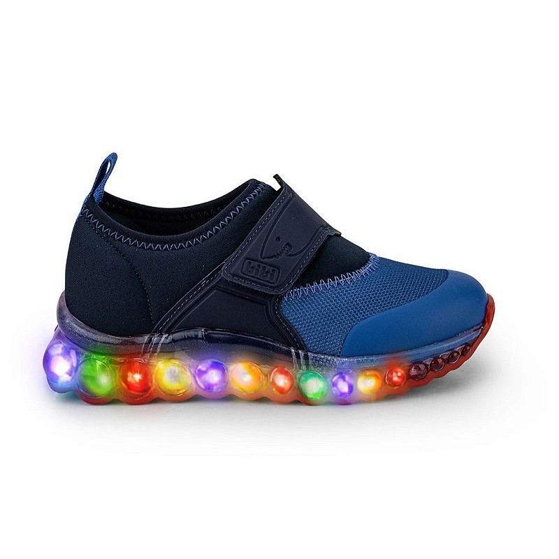 Tênis Infantil de Luz Bibi Roller Celebration Azul com Tira