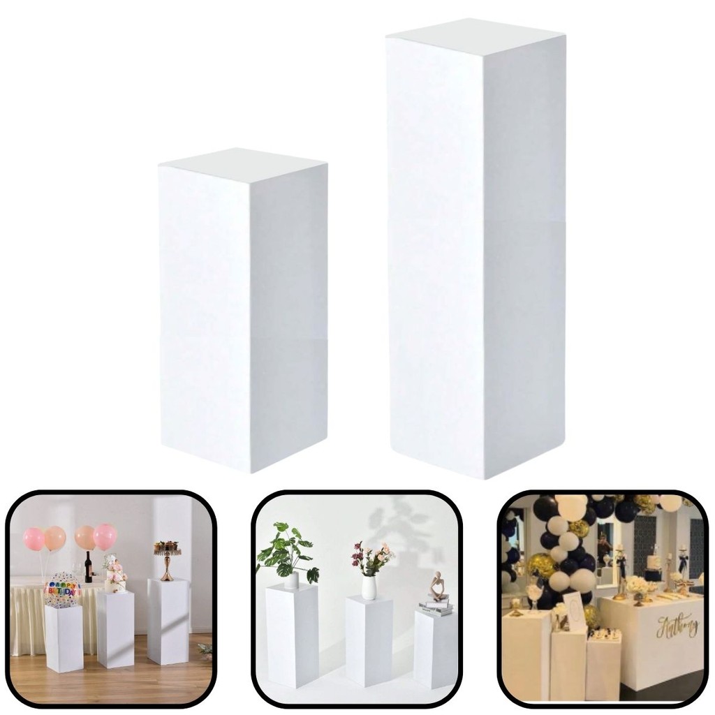 Kit 2 Cubo Tablado MDF Branco 60/45x20cm