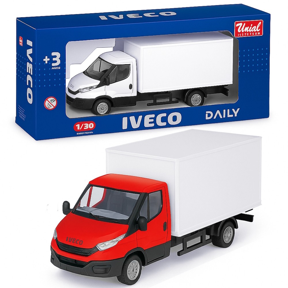 Caminhão Infantil Com Rodas Livres Baú que Abre Iveco Pneus Borracha Original