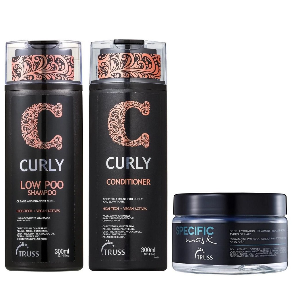 Kit Truss Curly  - Low Poo Shampoo 300ml + Condicionador 300ml + Specific Máscara 180g
