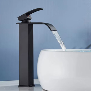 Torneira Banheiro Cascata Alta Metal Inox 304 Monocomando Preta Fosco 30cm em Oferta na Shopee