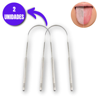 Kit 1/2/3 Limpador de Lingua Removedor Aço Inox mal hálito Zyoou em Oferta na Shopee