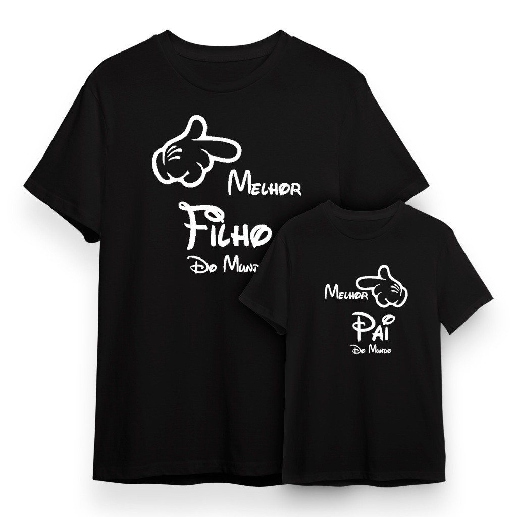 Kit 2 Camisetas Melhor Pai Kit Tal Pai Tal Filho Estampa Melhor Pai do Mundo Presente Dia dos Pais