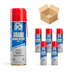 Kit 6 Graxa Branca Lítio CAR 80 - Lubrificante Multiuso e Resistente