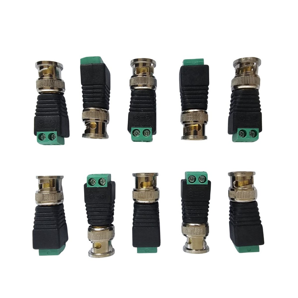 Pacote 10un Conector Plug BNC Macho Com Borne Max Amper
