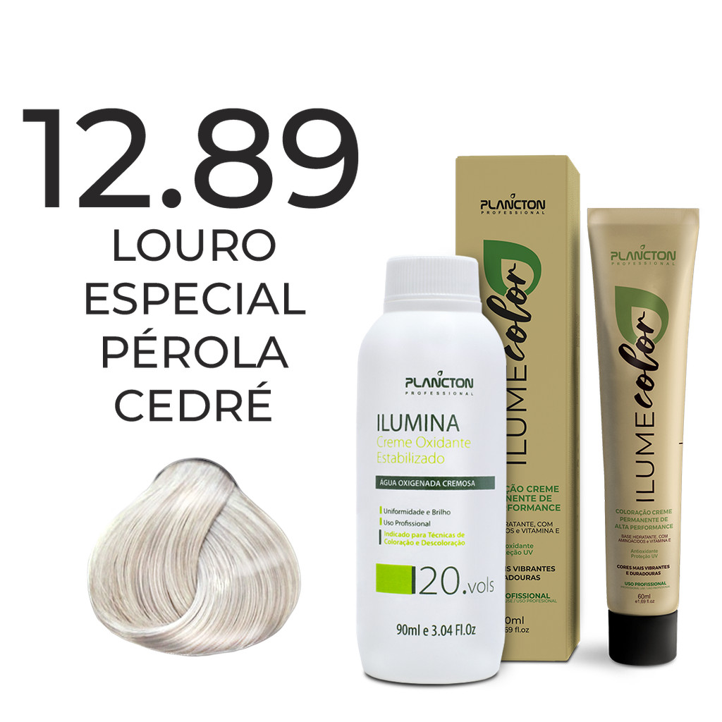 KIT ILUME COLOR PLANCTON - 12.89 LOURO ESPECIAL PÉROLA CEDRÉ + OX ILUMINA 20V