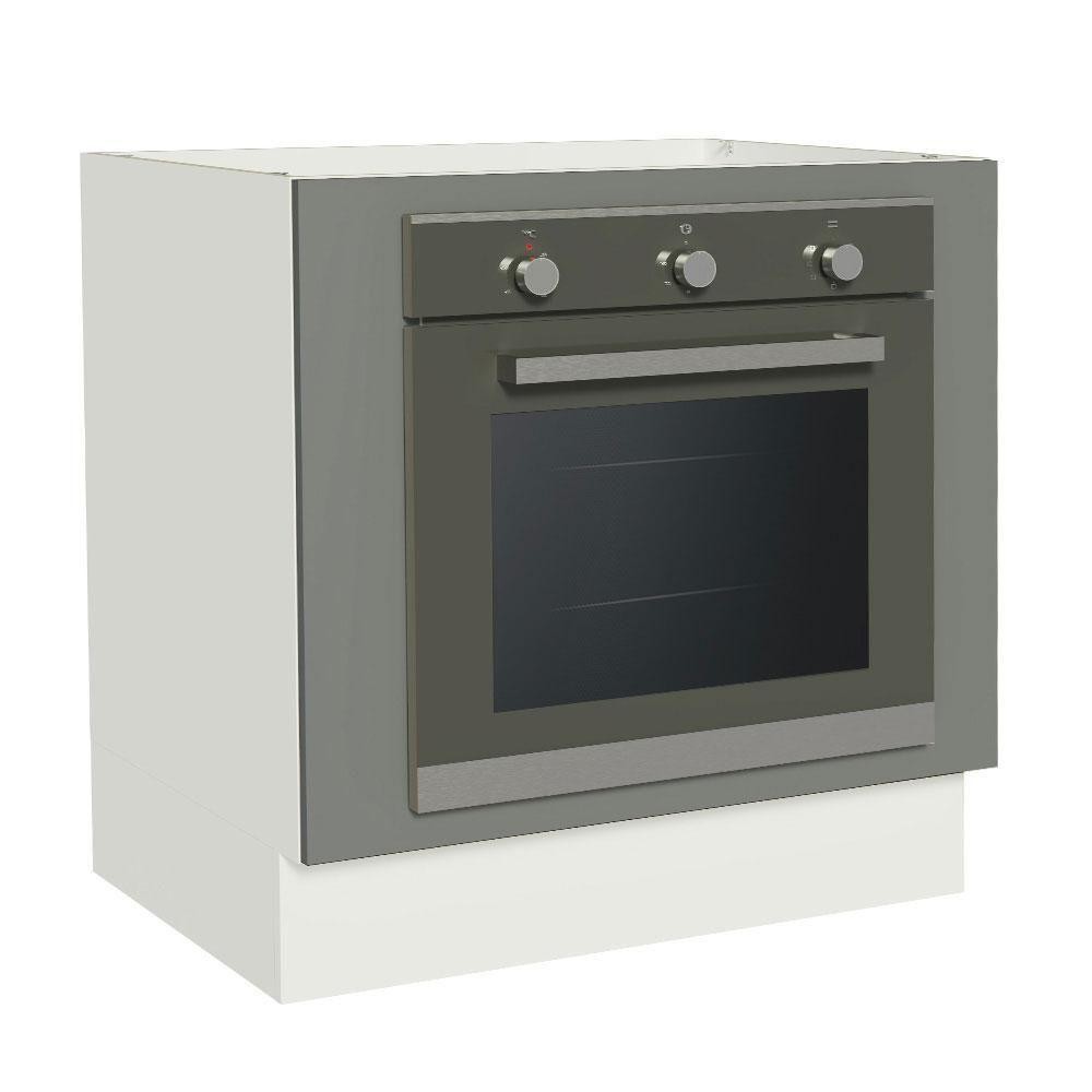 Balcão Forno Embutir 80x60cm Sem Tampo Branco/cinza