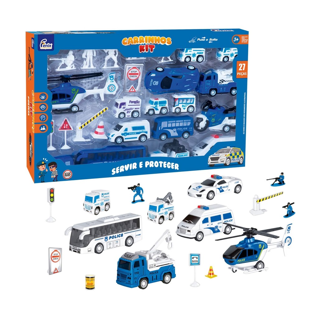 Brinquedo Infantil Kit Carrinhos Polícia G Fenix - CKT-471PL em Oferta na Shopee