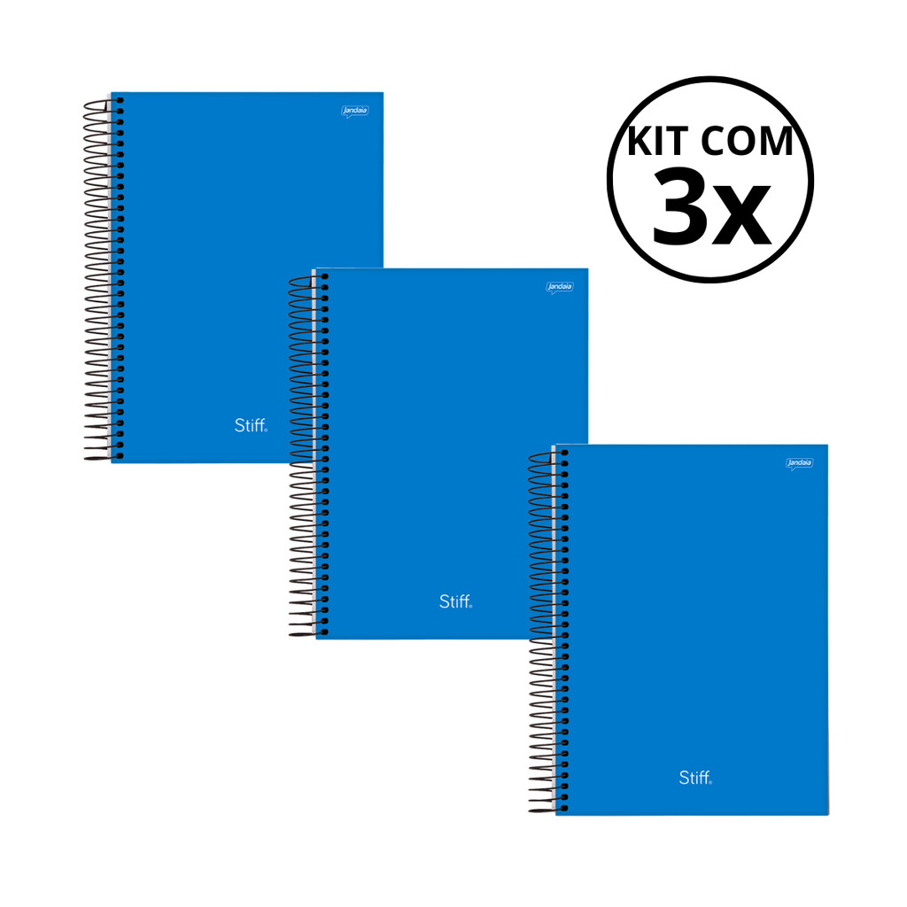 Kit Com 03 Cadernos Universitario 10 Matérias Stiff - Jandaia KIT 05 em Oferta na Shopee