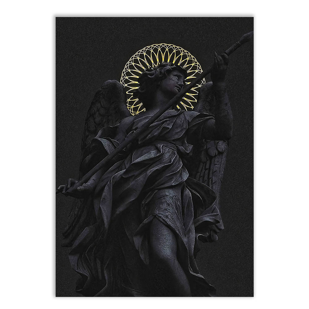 Placa Decorativa Arcanjo Miguel Ilustração Dark Coroa Decoração Poster Quarto Sala