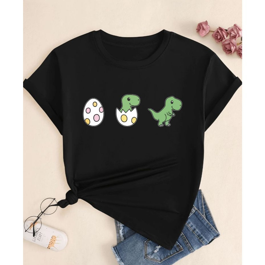 Camisa Camiseta Camiseta Estampada Dinossauro  Unissex Masculina T-Shirt Feminina Baby Look 100% Algodão T-shirt Algodão