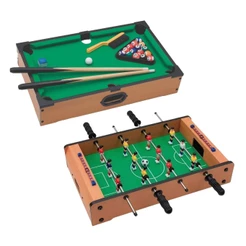Kit Mini Mesa de Sinuca + Mesa de Pebolim Madeira 51cm Zippy Toys