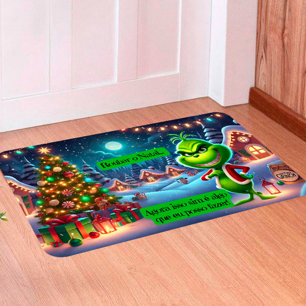 Tapete Para Porta Decorativo O Grinch Roubar o Natal