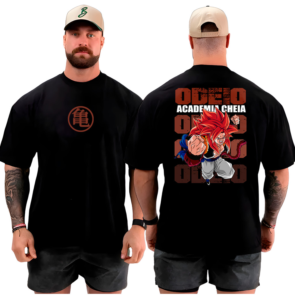 Camiseta Camisa Oversized para Academia Musculação Odeio Academia Cheia Streetwear 100% Algodão