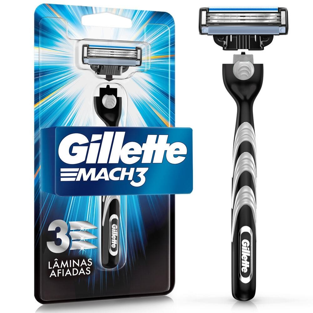 Aparelho Barbear Gillette Mach3 + 1 Carga em Oferta na Shopee
