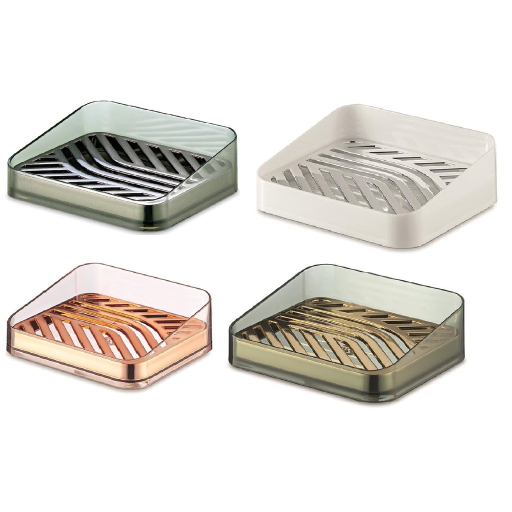 Saboneteira Luxo Porta Sabonete Slim Preto Fume ou Branco ou Rose Banheiro Box Banheira UZ Utilidades