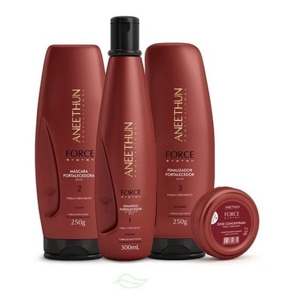 Kit Aneethun Force System Shampoo, Máscara, Finalizador e Dose Pronta Entrega + BRINDE