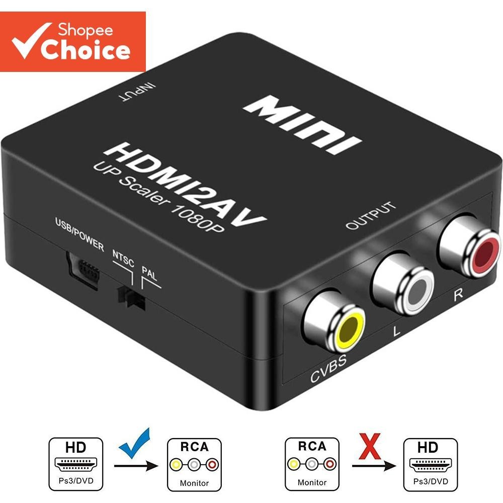 Adaptador HDMI Para AV Scaler 1080P Mini Conversor De Vídeo RCA