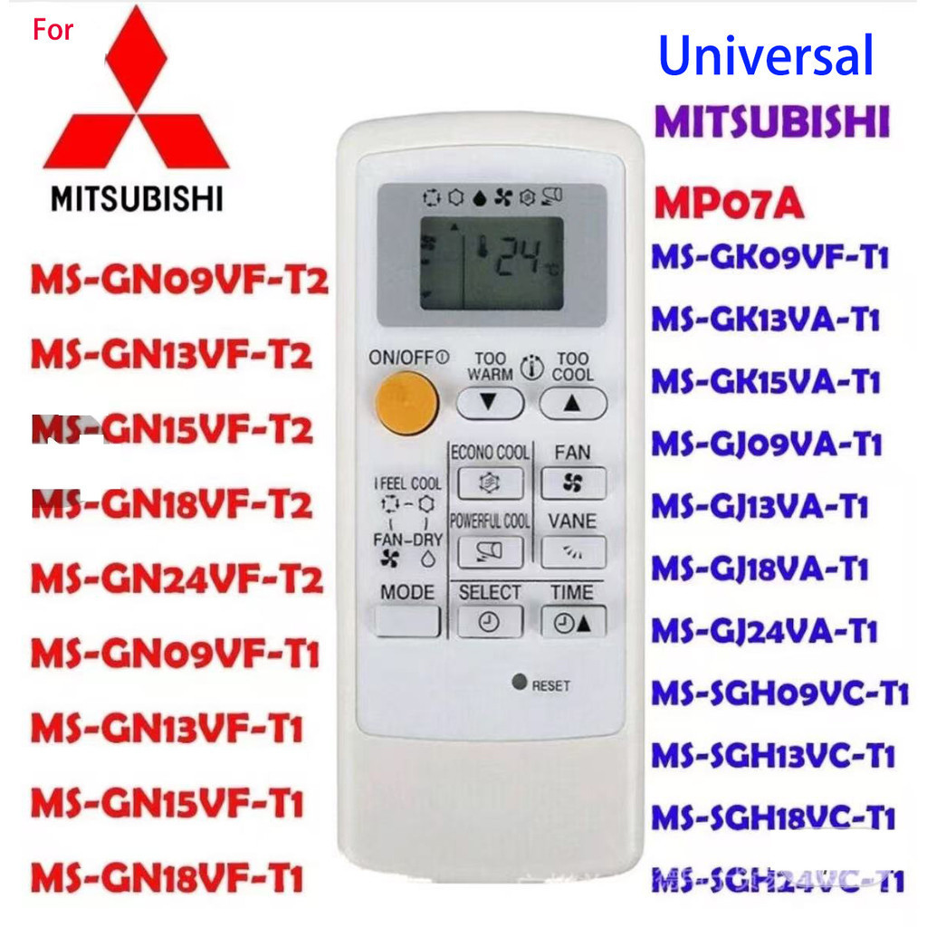 Ar Condicionado Remoto Universal Para Mitsubishi MP07 MH08B M09 FG09 MH12A MH14A