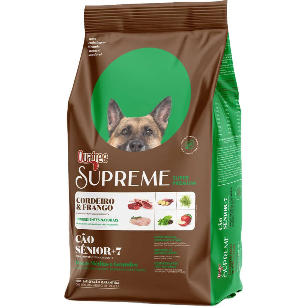 Ração Quatree Supreme 15Kg Cães Sênior Médios e Grandes 