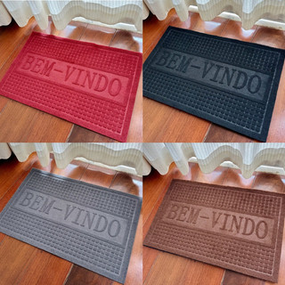 Tapete Bem Vindo Porta de Entrada Capacho Poliester Emborrachado Antiaderente Decoração Hall Casa