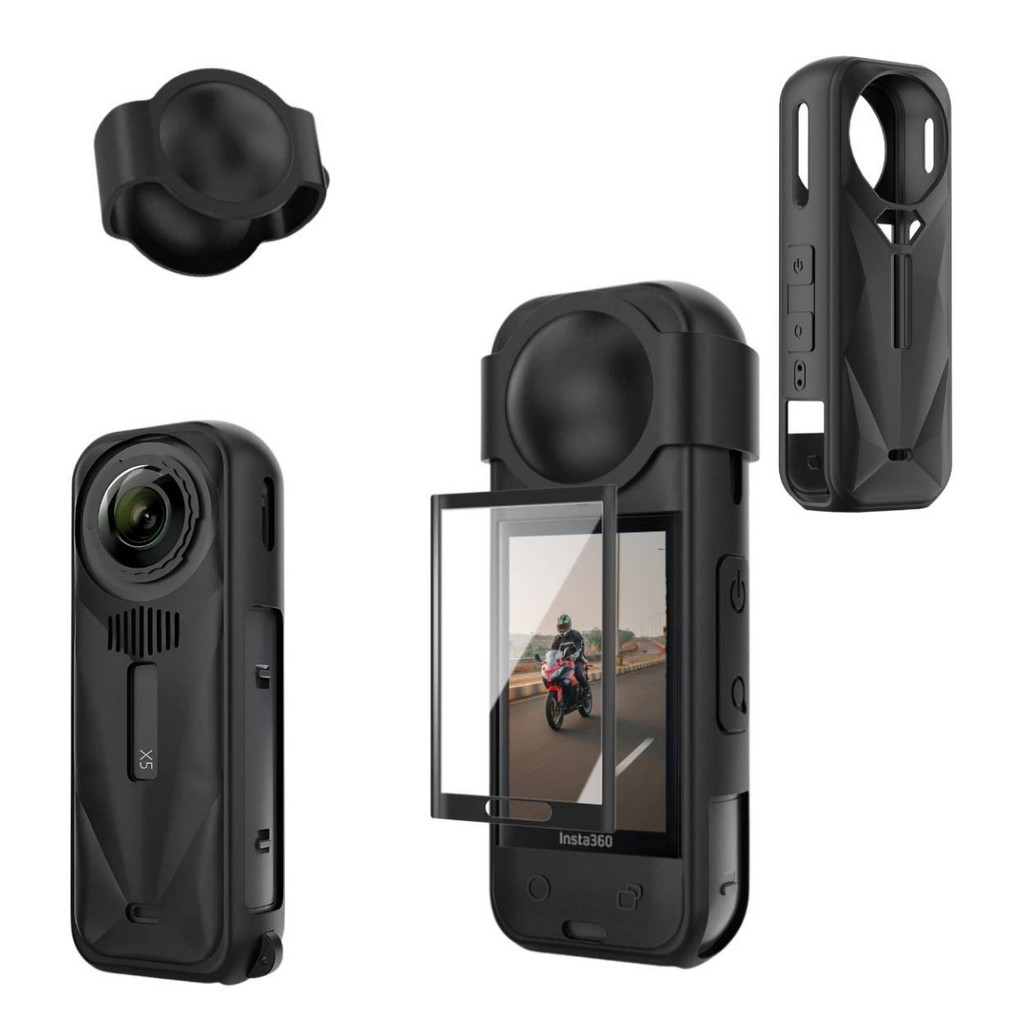 Case Premium Flexível Protetora Para Câmera De Ação Insta360 X5 + Película