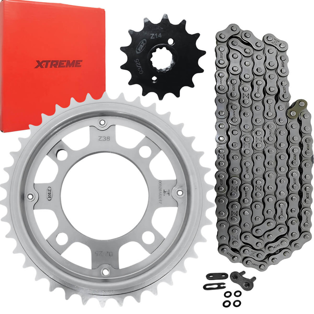 Kit Relação Transmissão Honda Cb Twister 300F 2023 a 2026 C/ Retentor Vaz+Cawu