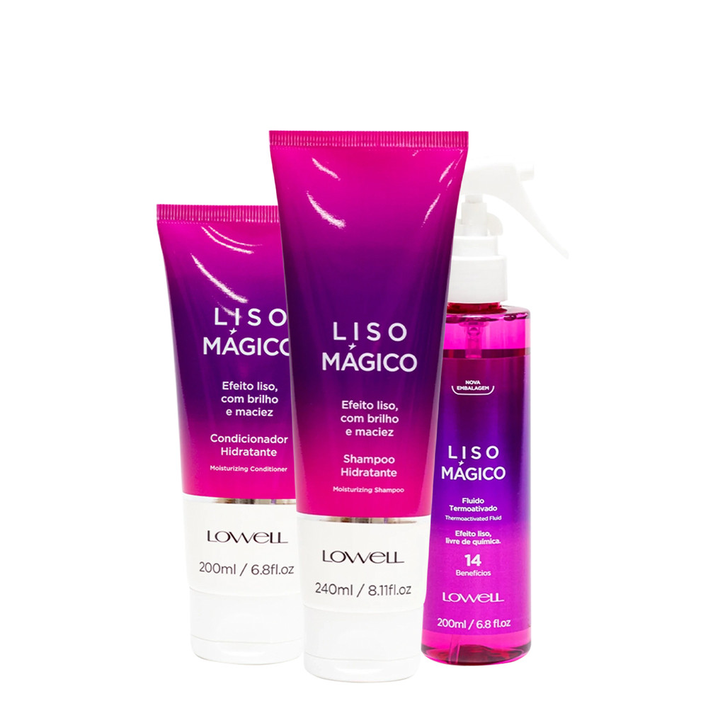 Lowell Liso Mágico Keeping Liss Kit Home Care (3 Produtos) em Oferta na Shopee