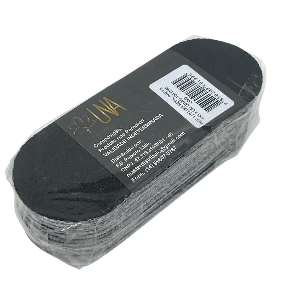 Lixa Refil Preta Para Pé 5x13cm 50un Descartável Profissional Pedicure