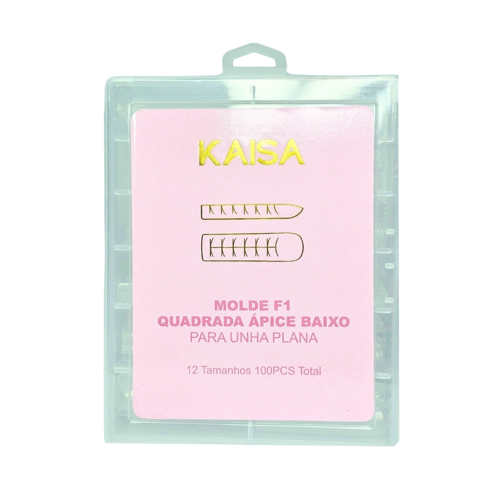 Molde F1 Quadrada Ápice Baixo Kaisa – Ideal para Unhas Planas com Resultado Profissional em Oferta na Shopee