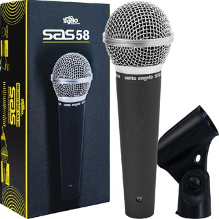 Microfone Com Fio Cardioide Santo Angelo Sem Chave Sas 58 em Oferta na Shopee