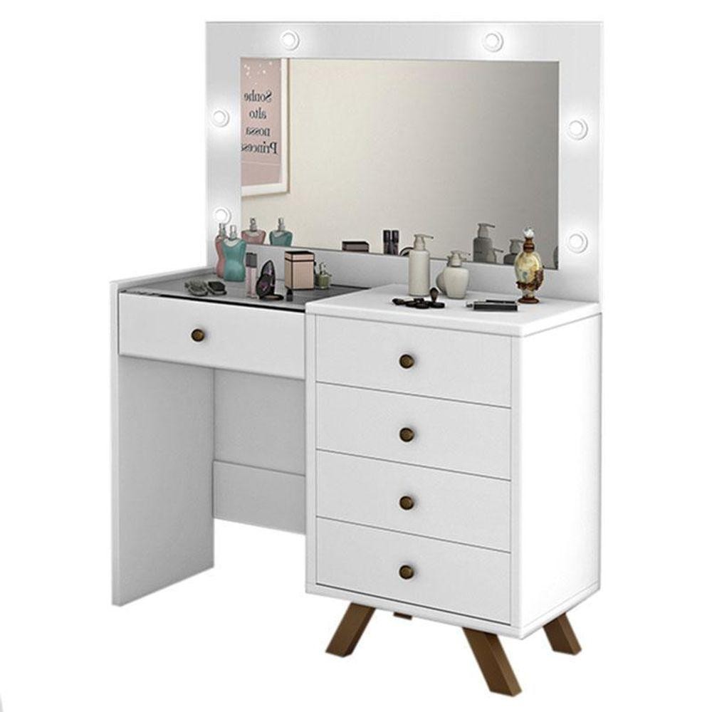 Penteadeira Camarim Luna Branco ? Luapa Móveis em Oferta na Shopee