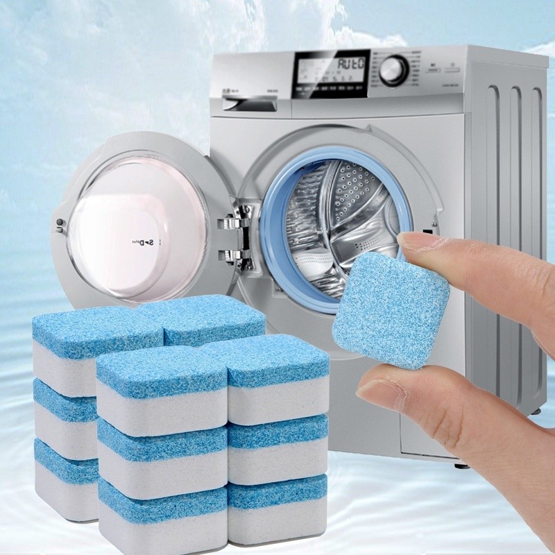 KIT 6/12/24 Pastilhas para Limpeza de Máquinas de Lavar Roupas Efervescentes Multifuncional