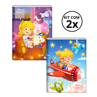 Kit Com 02 Cadernos Brochura 80 Folhas Turma da Bela - Jandaia CAPA:Casinha/Avião em Oferta na Shopee