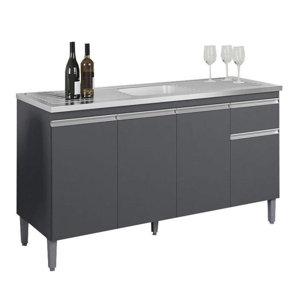 Balcão De Pia Tatiane 145 Cm Cinza Fosco em Oferta na Shopee